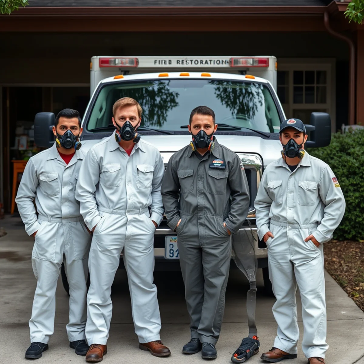 Fire Damage Atlanta restoration technicians with a branded response vehicle in Atlanta