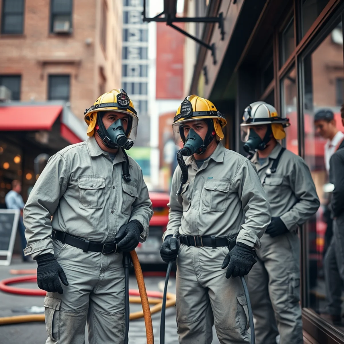Commercial fire damage restoration underway at a Downtown Atlanta business