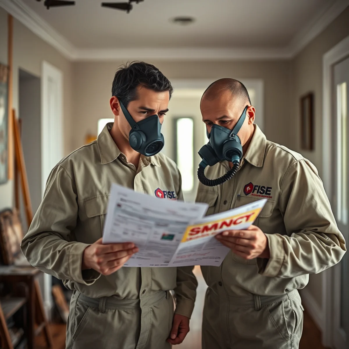 Restoration estimator reviewing fire damage costs in an Atlanta home