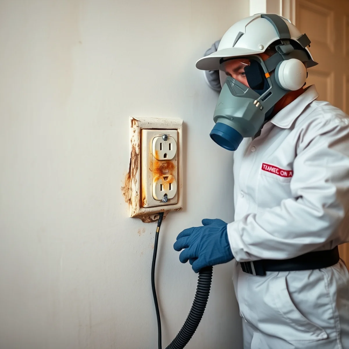 Warm, discolored electrical outlet signaling old wiring in an Atlanta home