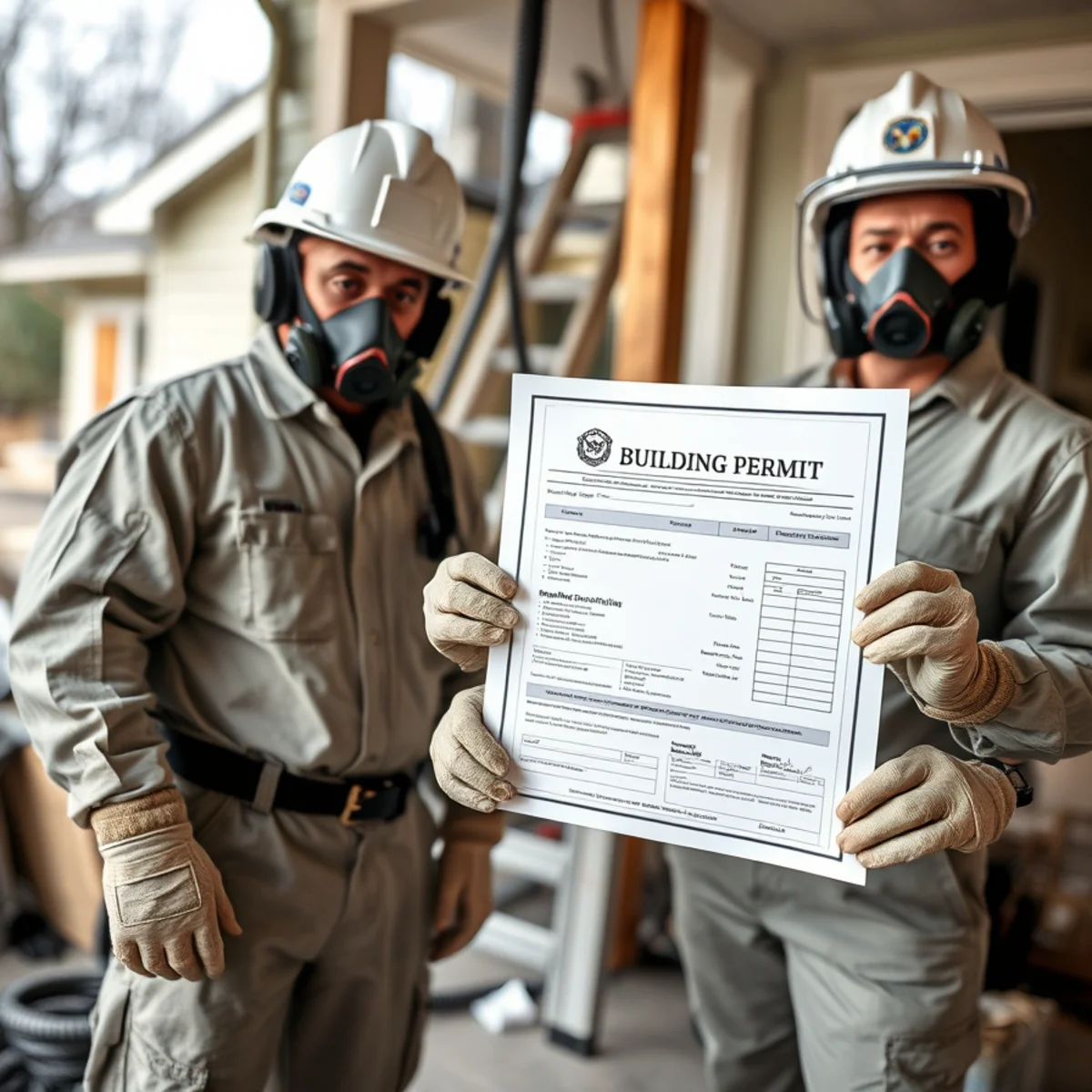 Building permit paperwork for a fire rebuild in Fulton County, GA