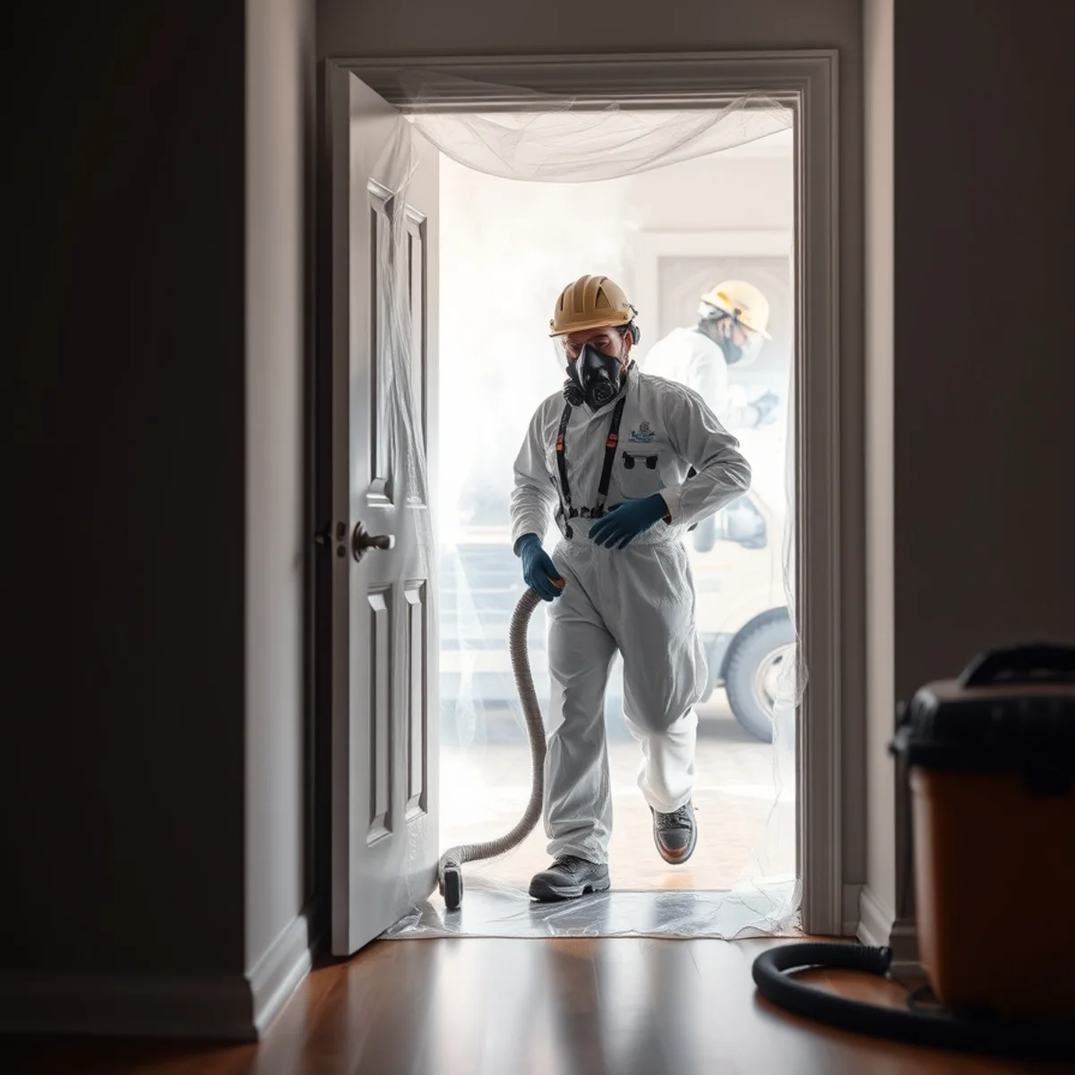 Crew containing smoke spread in an Atlanta, GA home during emergency cleanup