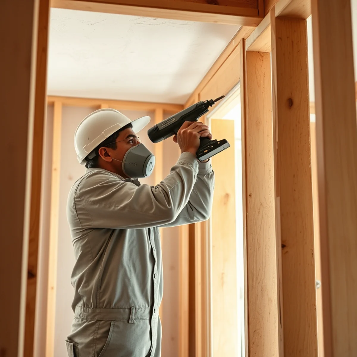 Fire Damage Reconstruction in progress by an IICRC-certified technician in an Atlanta, GA home