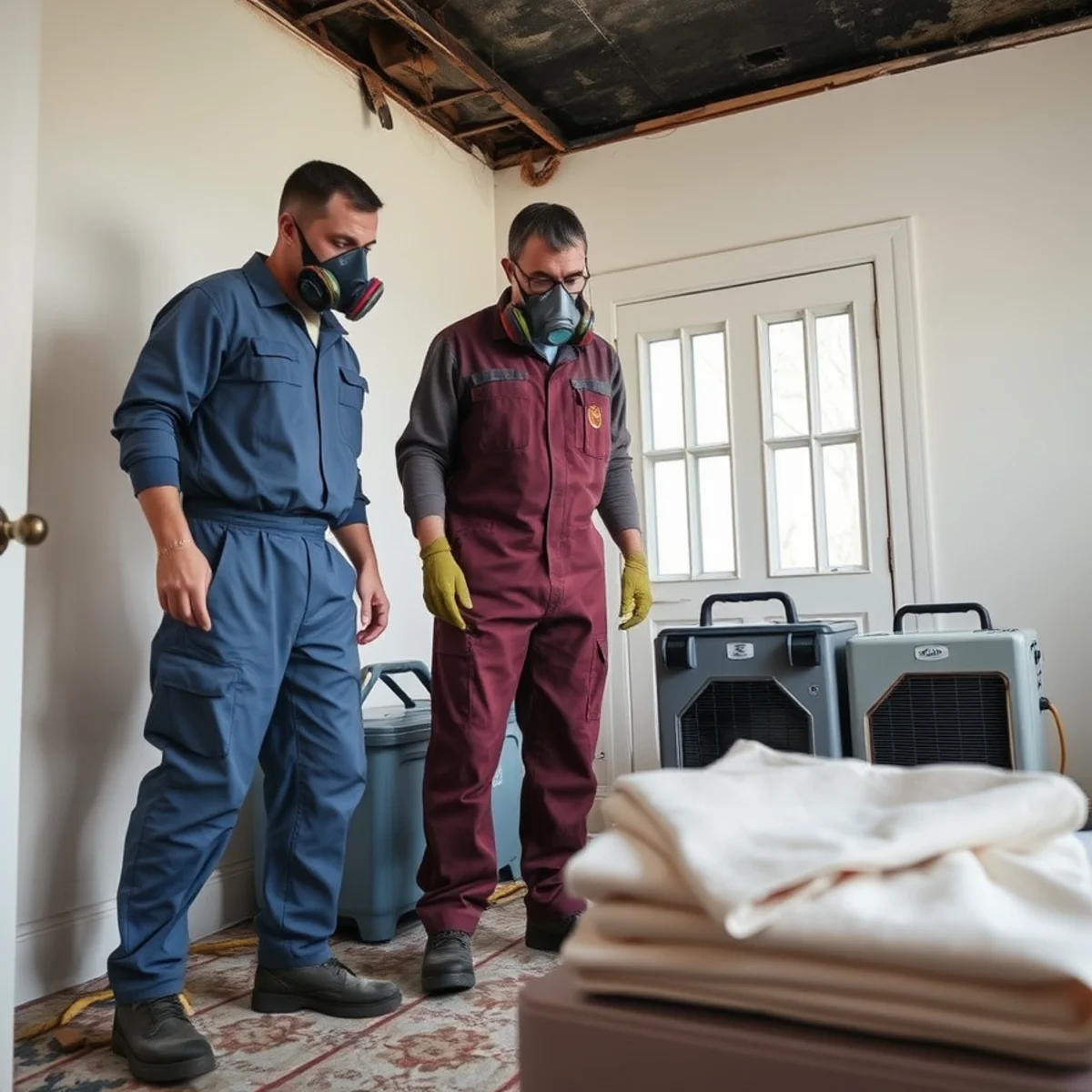 Fire Damage Restoration in progress by an IICRC-certified technician in an Atlanta, GA home