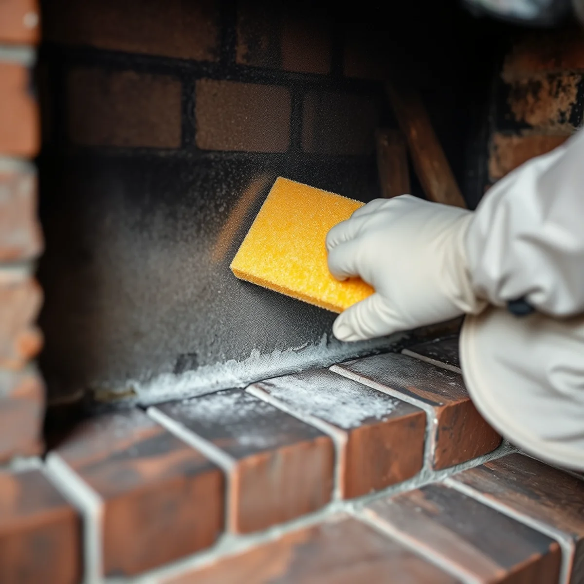 Soot Removal in progress by an IICRC-certified technician in an Atlanta, GA home